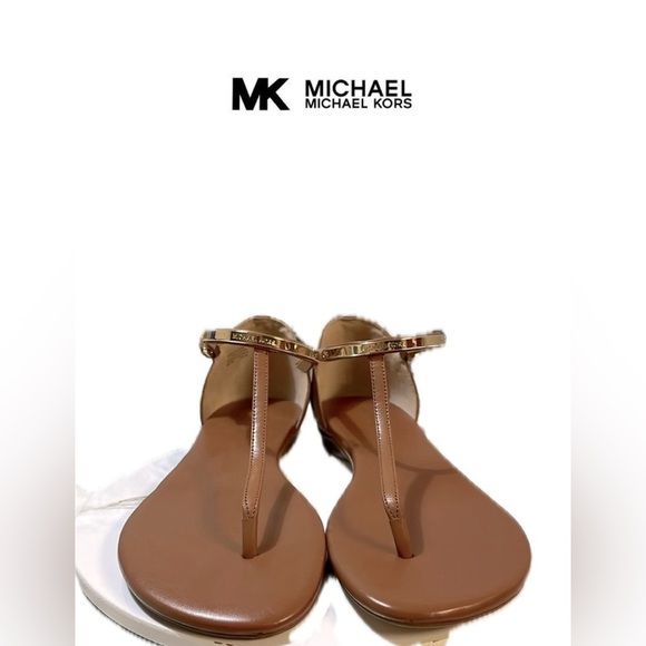 MICHAEL Michael Kors Kristen Thong Flat Sandals, Cognac Size 9M - Picture 15 of 15